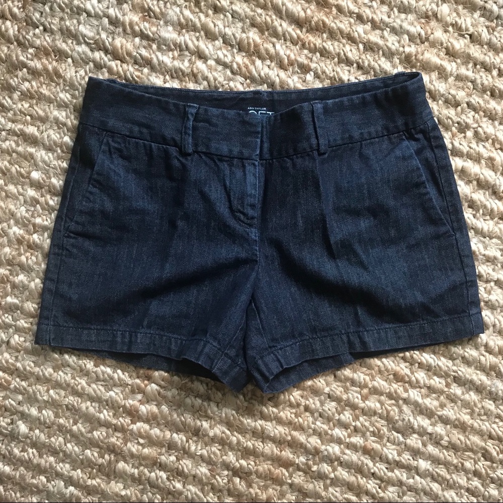 LOFT Riviera Dark Denim Shorts, Sz 0